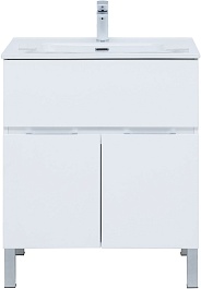 Aquanet Тумба под раковину Алвита New 70 1 ящик 2 дверцы белая матовая – фотография-2